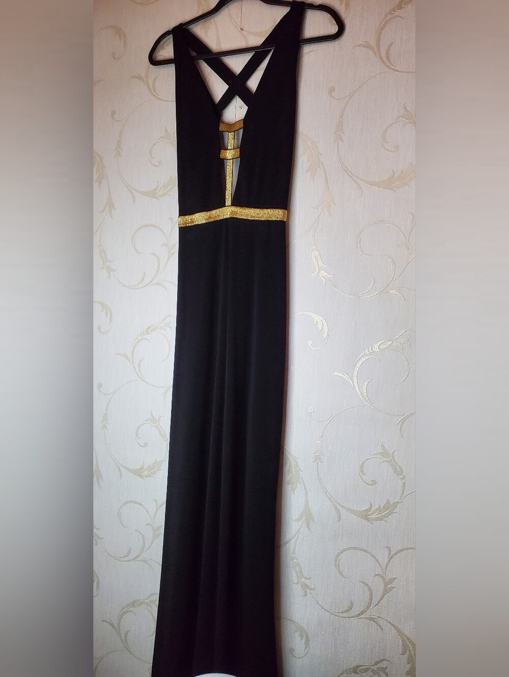 Black & Gold Elegant Long Dress